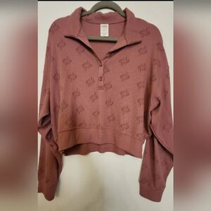 🤑SOLD🤑NWOT PINK Victoria's Secret Mauve Waffle Knit Crop Top/sleepwear